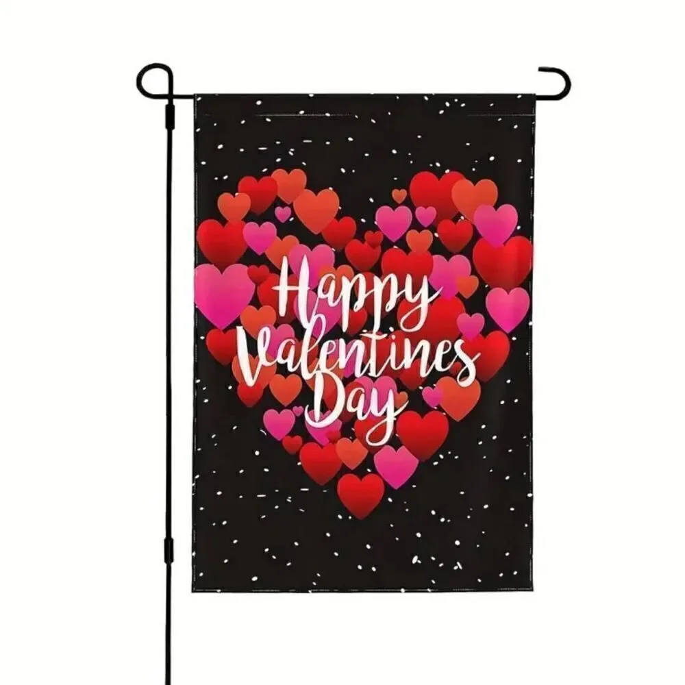 Happy Valentines Day Garden Flag Double Sided With Hearts Farmhouse New Decor